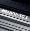 AMG door sill panels. White-backlit, brushed stainless steel, x4 (rear door still panels non-illuminated)
